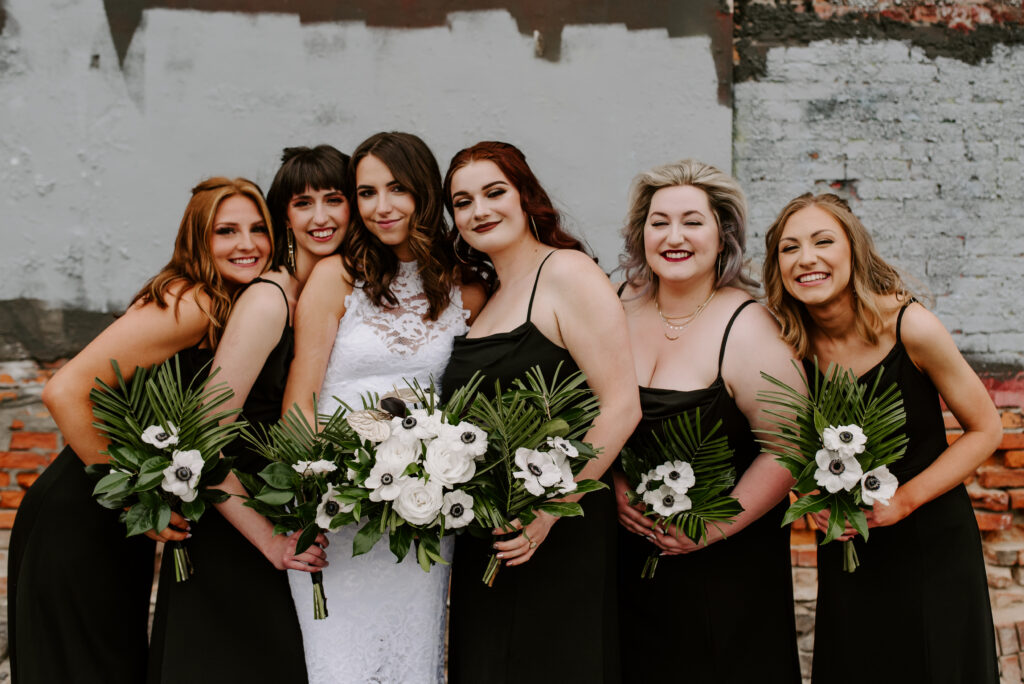 Bridesmaids with the bride