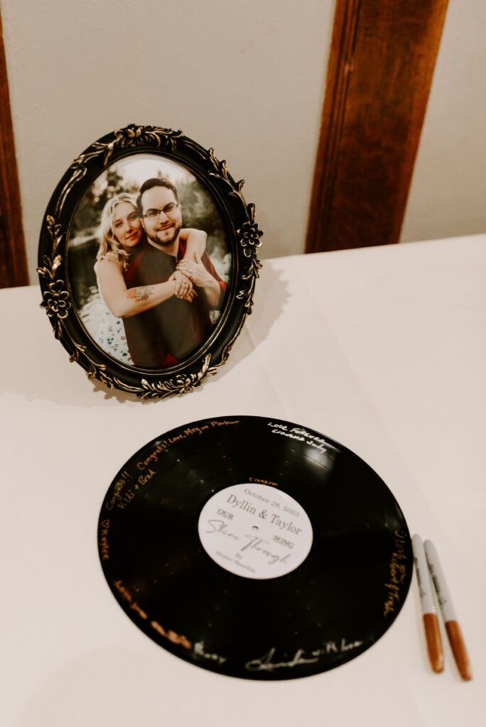 vinyl record wedding guest book