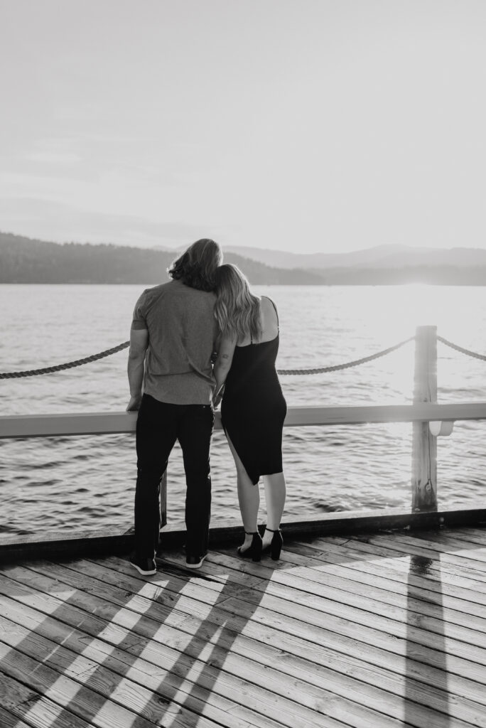 Couple on the boardwalk at Lake Coeur D'Alene