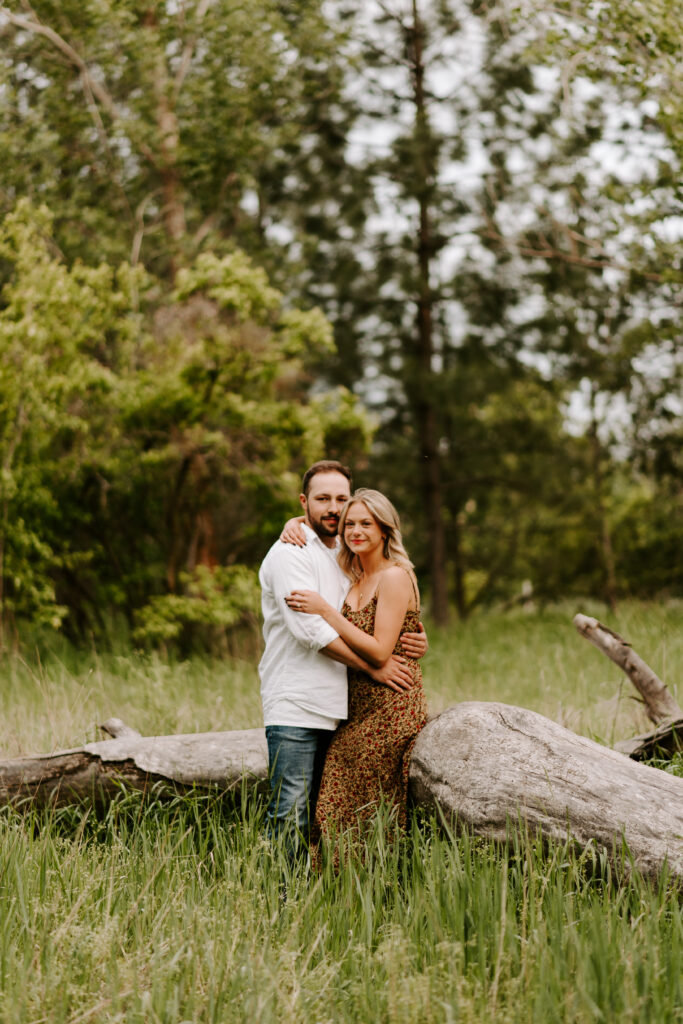 bride and groom smiling