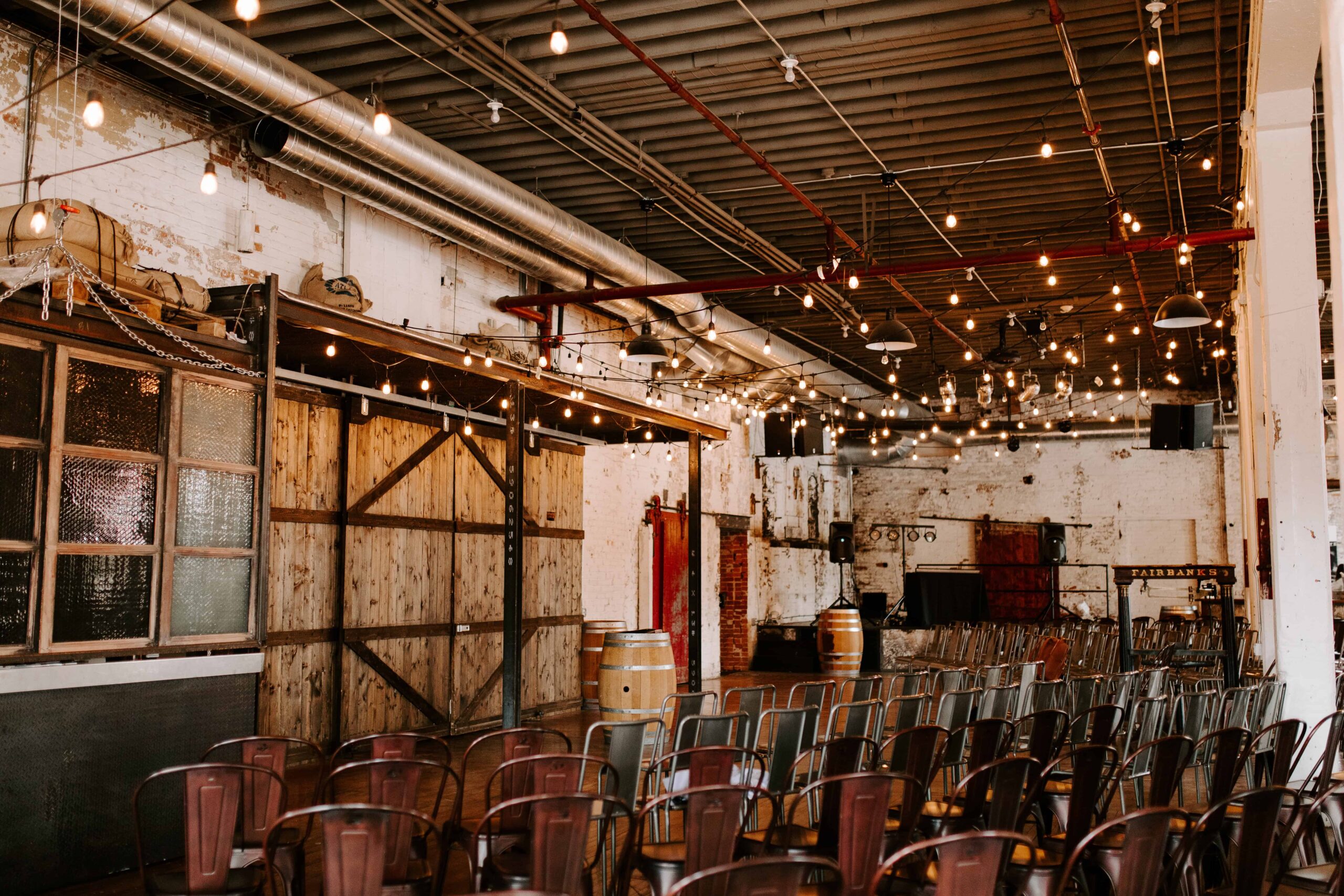 Wedding ceremony setup at Overbluff Cellars.